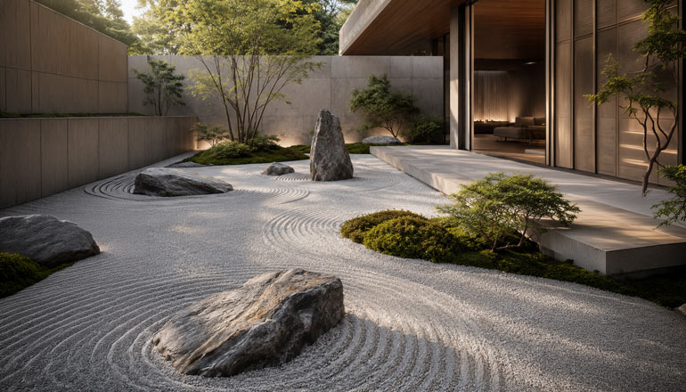 modern zen bahçesi